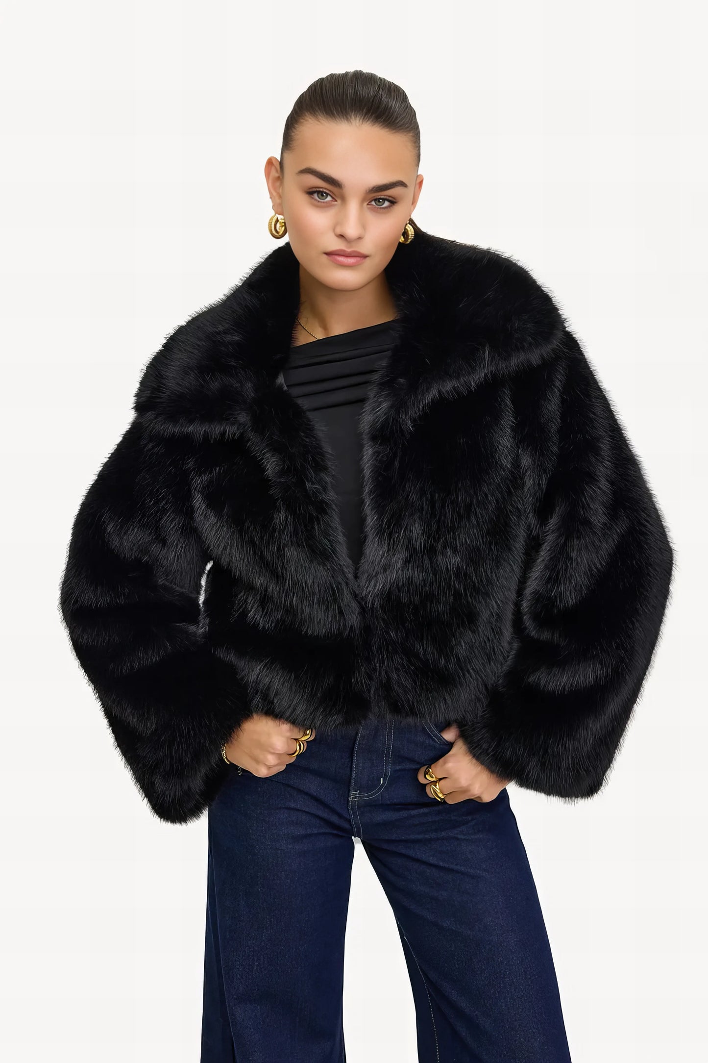 Faux Fur Artic Glow - Black