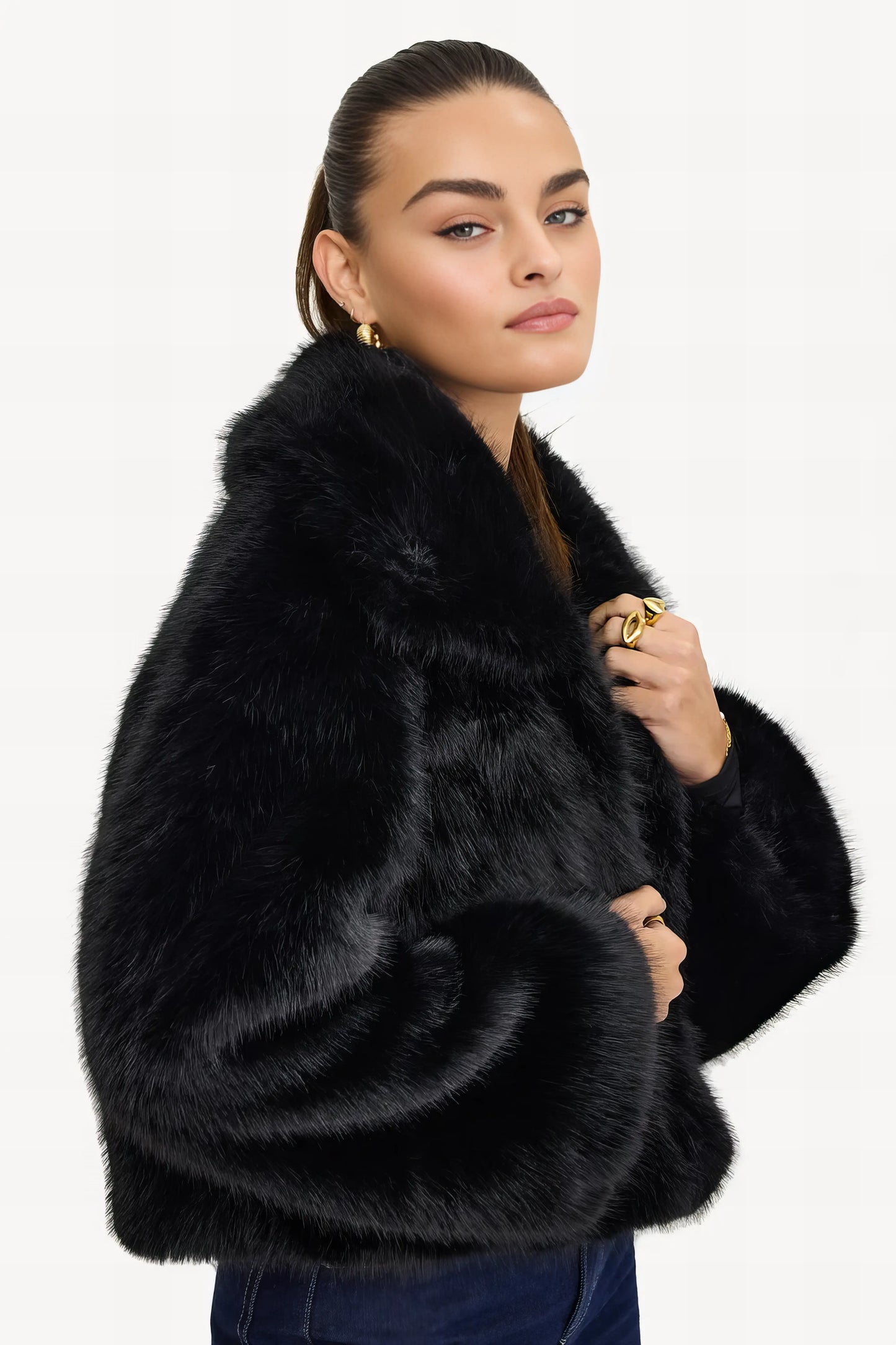 Faux Fur Artic Glow - Black