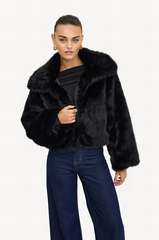 Faux Fur Artic Glow - Black