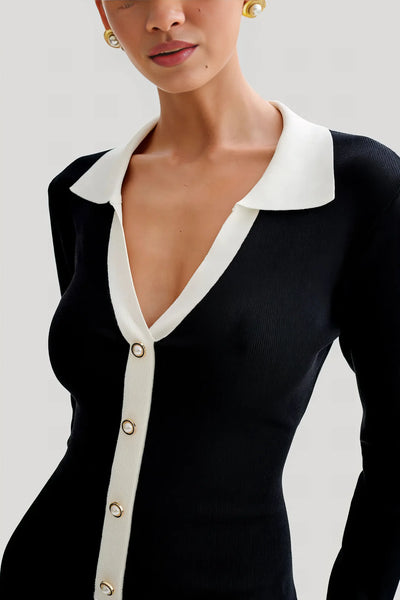 Kate Knit Mini Dress - Black