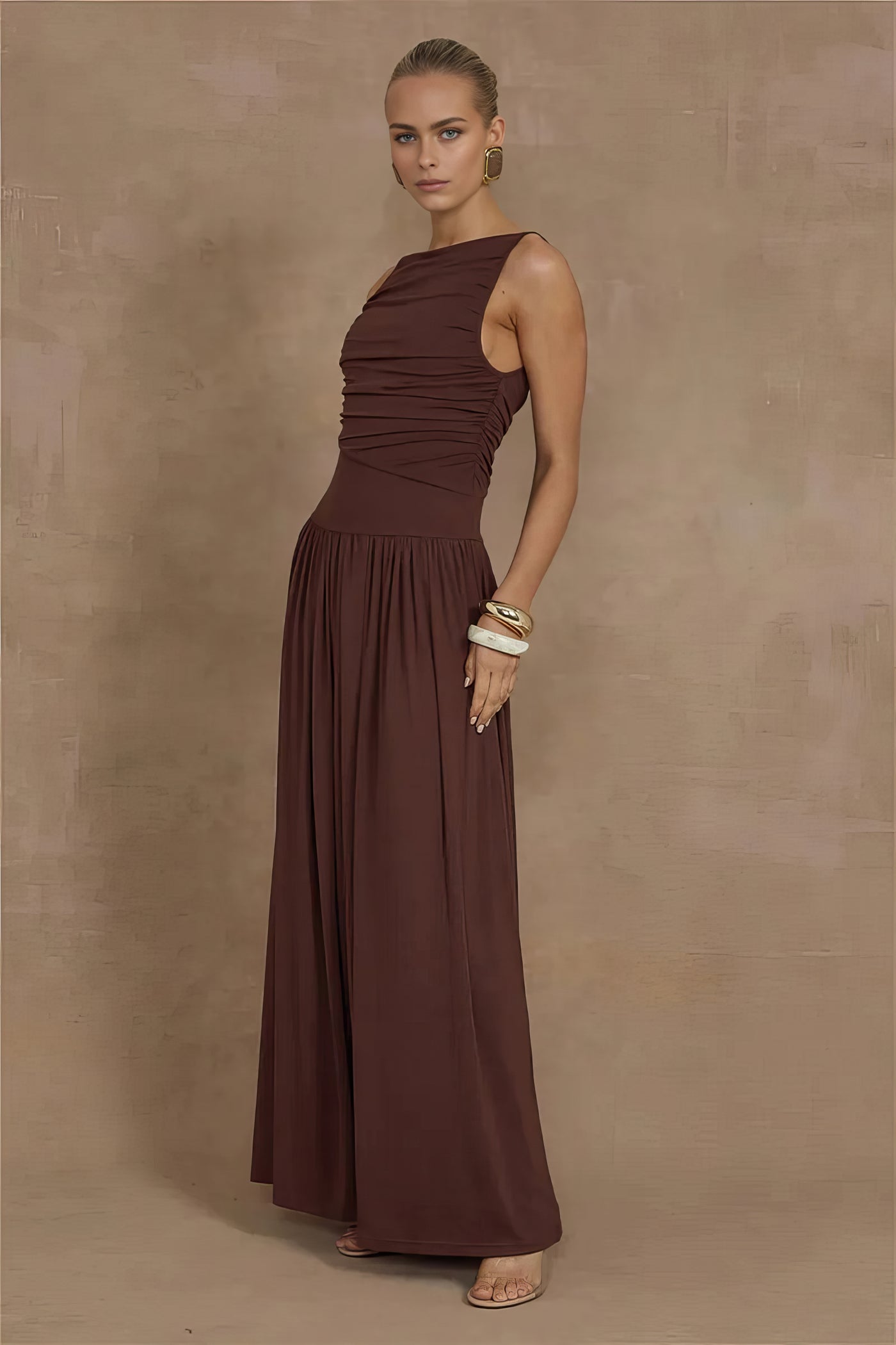 Jade Maxi Dress - Brown