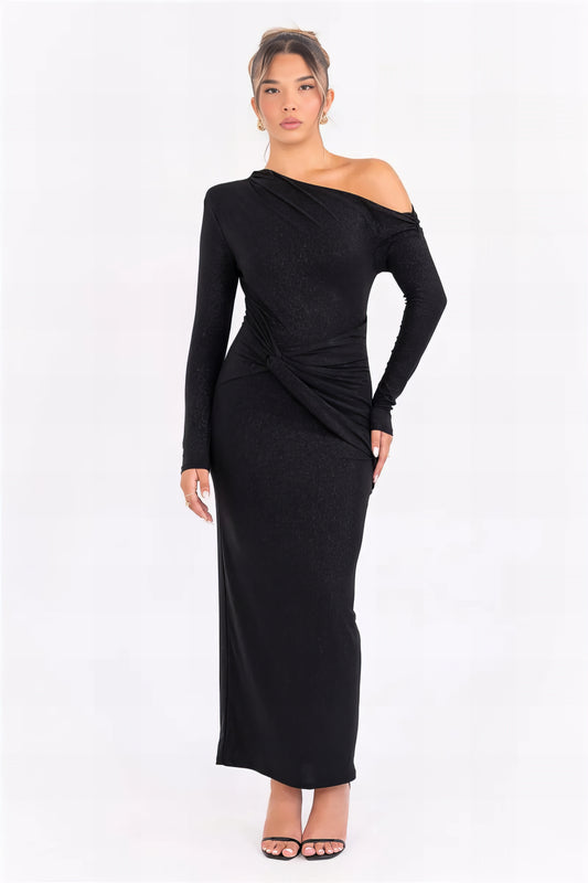 Sara Sparkling Maxi Dress - Black