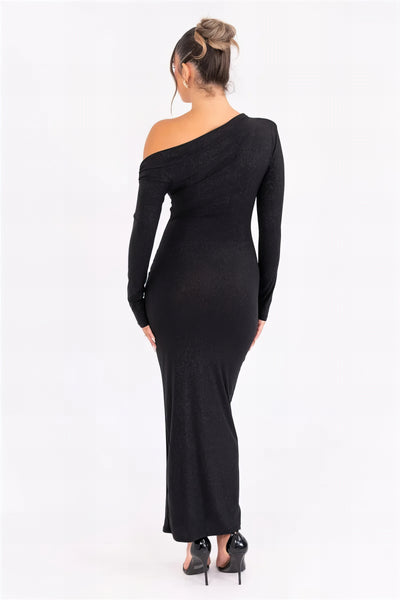 Sara Sparkling Maxi Dress - Black